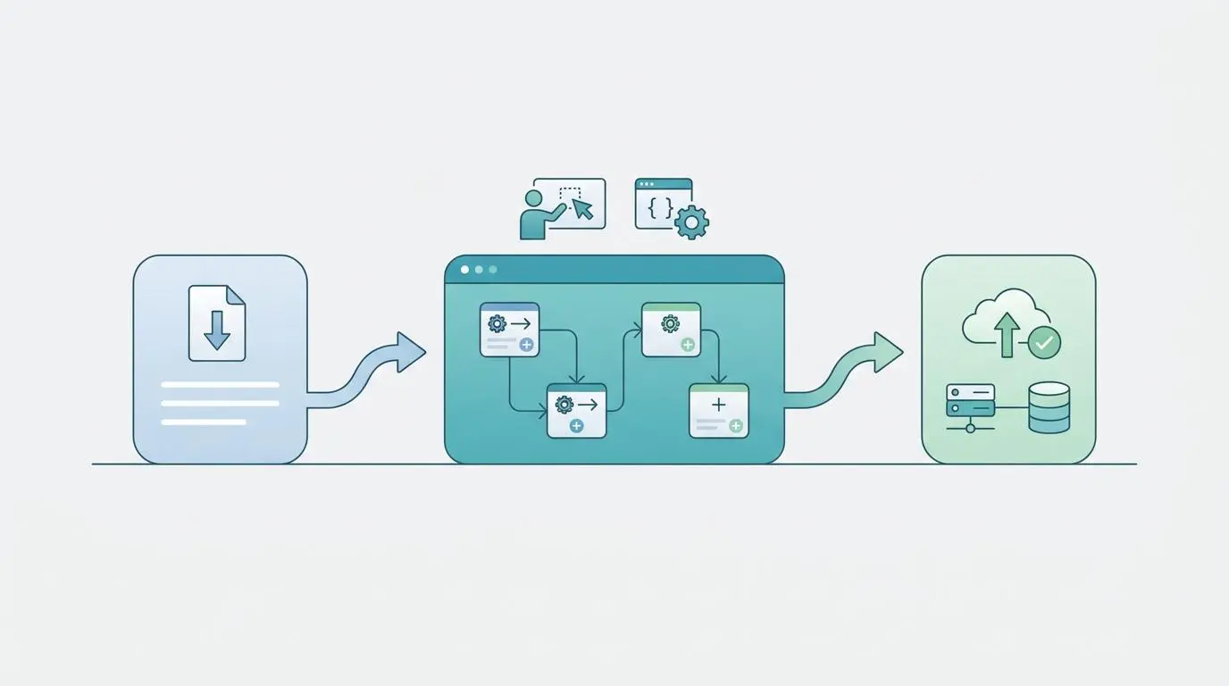 Low code platform visualizes automated workflow from input to cloud data storage for VIP birthday tracking.