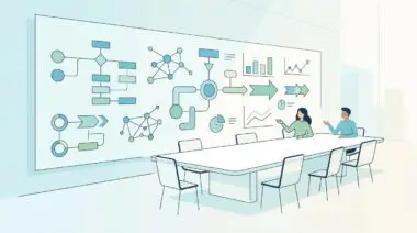 Diverse team in a modern boardroom analyzing Charlie Munger's mental models on a large screen.