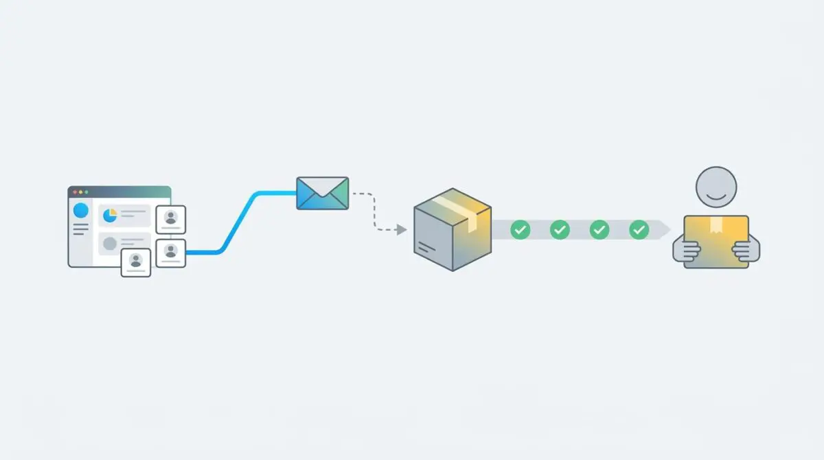Automated CRM triggers physical greeting card delivery for VIP clients.