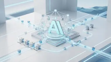 Claude 4 agentic reasoning framework visualized with AI core and process cubes.