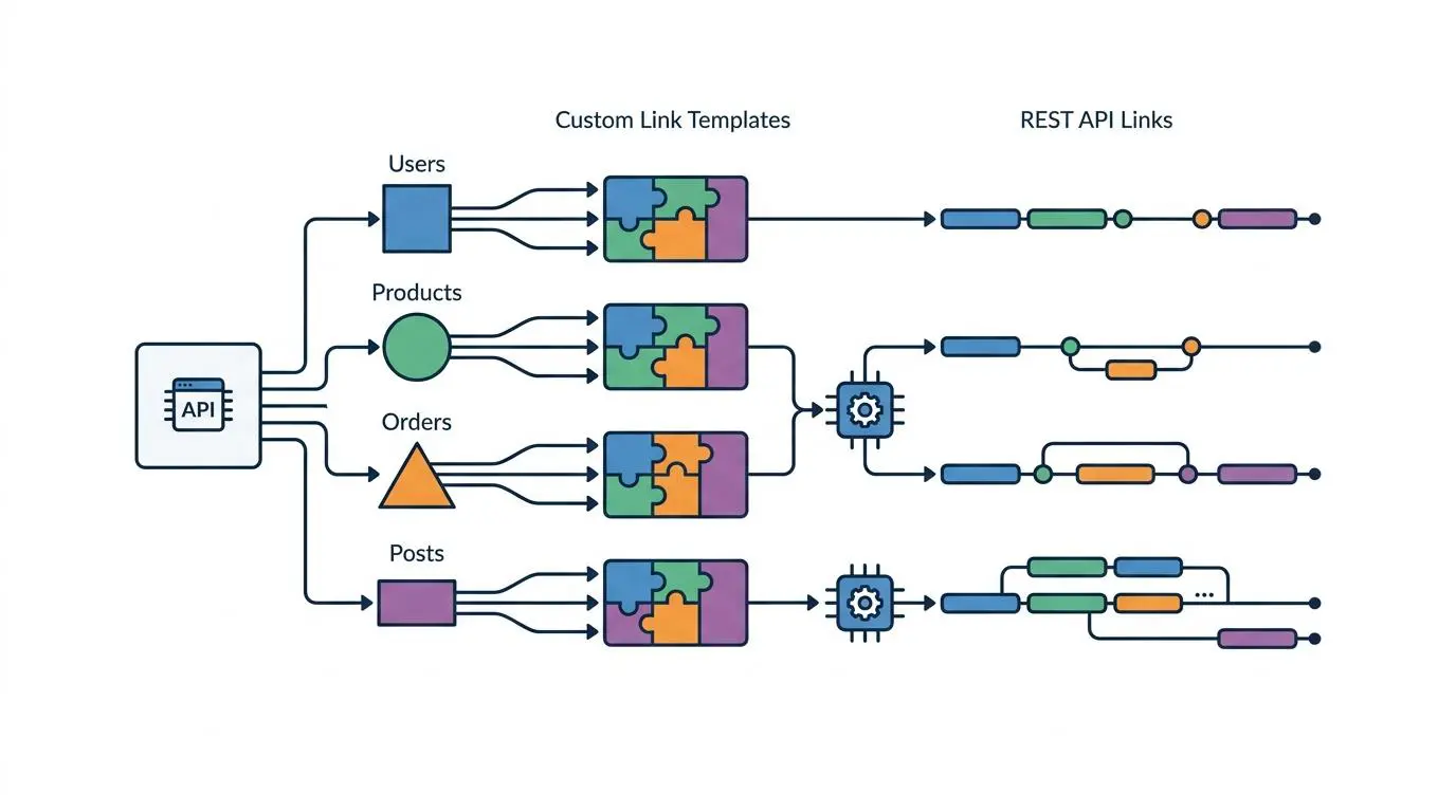 Custom REST API link structure for real-time internal link optimization.