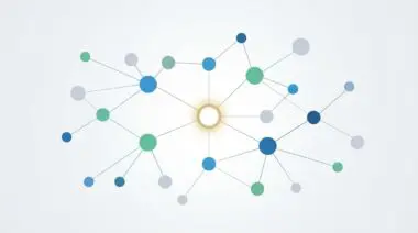 Digital network nodes illustrating entity-centric content strategies for AI search.