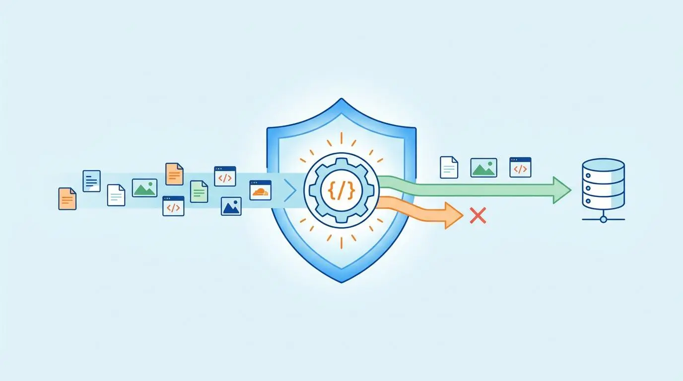 Edge request interception with Cloudflare Workers for broken link redirection.