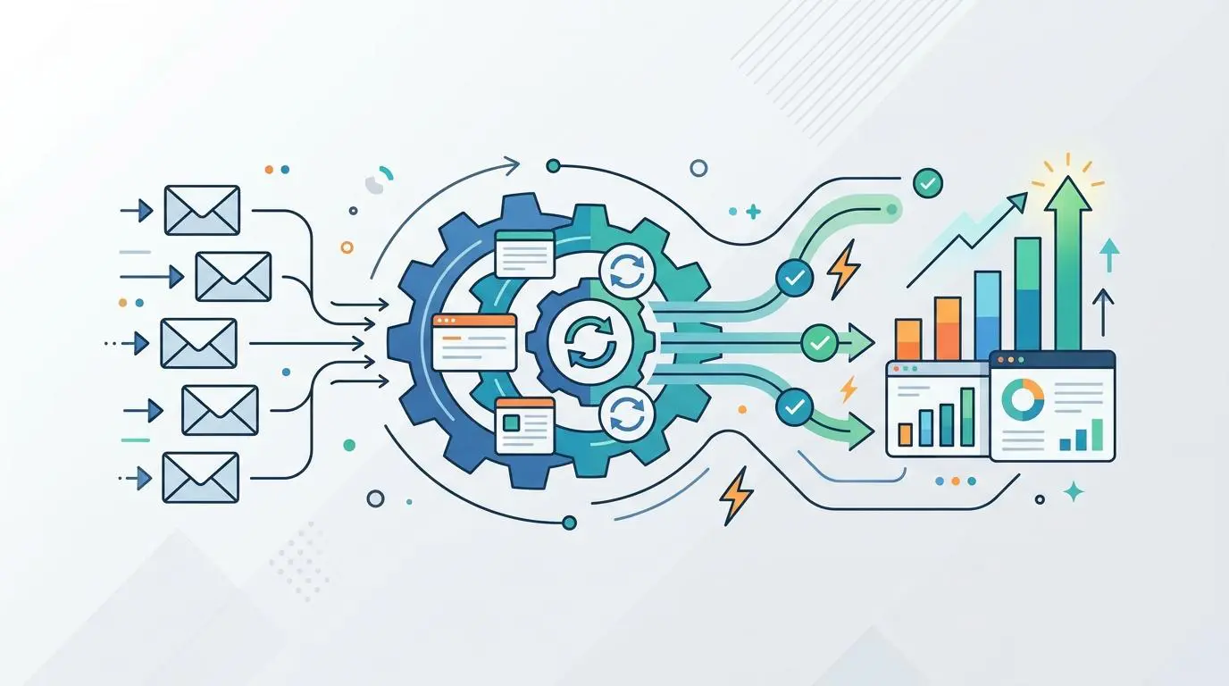 IndexNow synchronization gears process email campaign traffic for automated WordPress post linking.