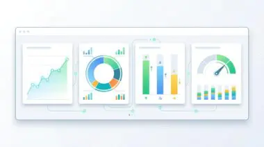 Corporate dashboard visualizing metrics for measuring employee morale, featuring graphs and gauges.