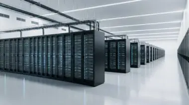 Enterprise AI supercomputer infrastructure deployment in a modern data center.