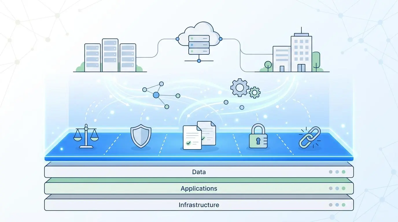Legal layer for enterprise tech stack, symbolizing CLM tools.