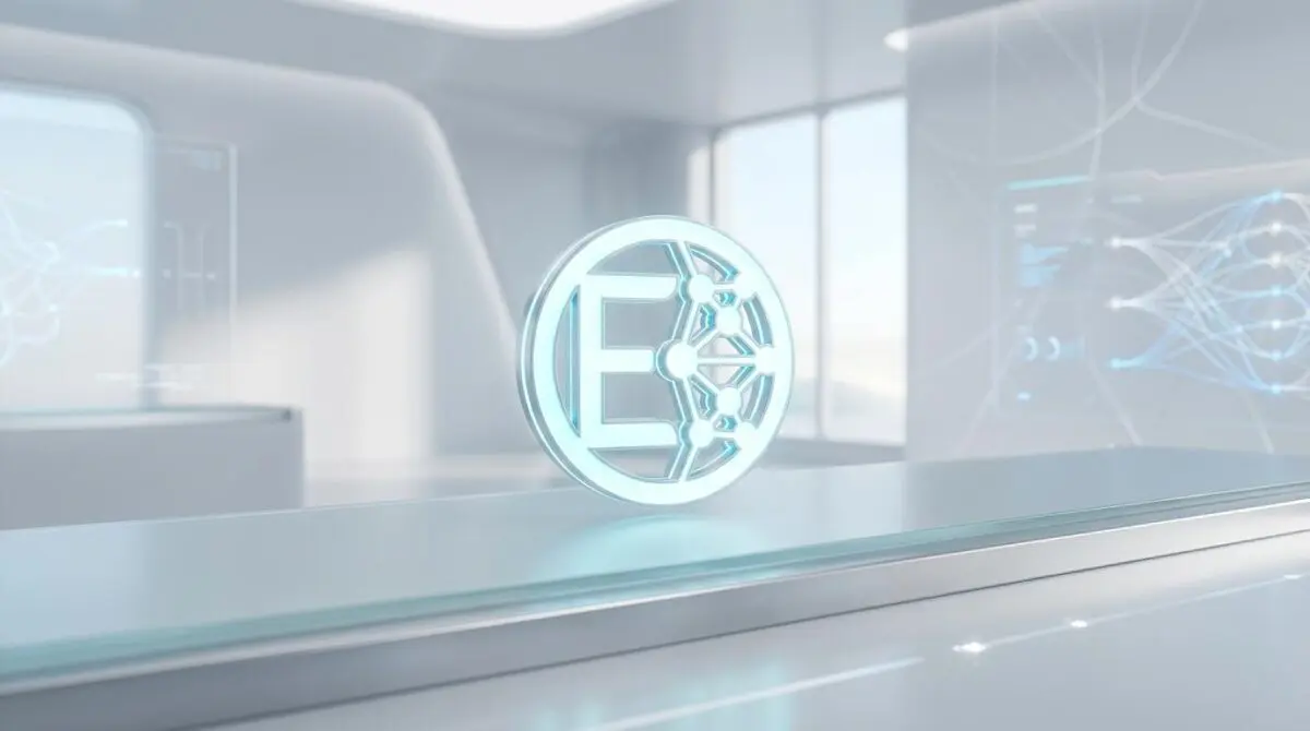 Baidu Ernie Bot platform advanced neural network interface with glowing 'E' logo.