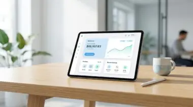 Tablet displaying a user-friendly financial dashboard, illustrating how FinTech companies design intuitive financial products.