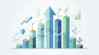 Digital dashboard visualizing financial recovery growth architecture with upward trending charts.