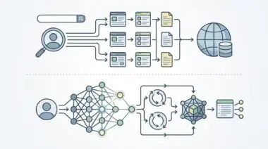 Generative Engine Optimization vs. traditional SEO: AI networks meet search indexing.