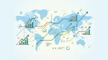 Global fintech unicorn market valuation with growth charts and unicorns on world map.