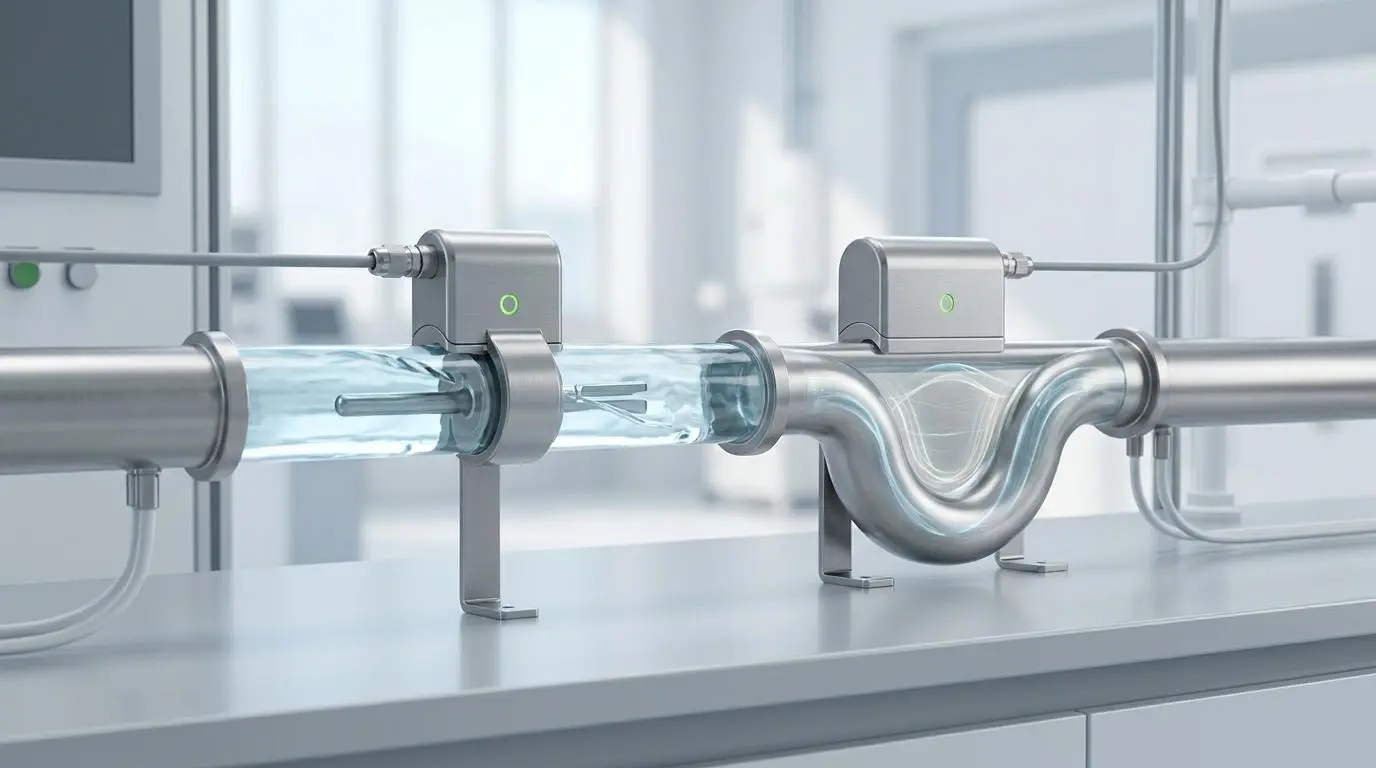 Inline viscometer and coriolis flow sensor for real-time industrial pump speed adjustment.