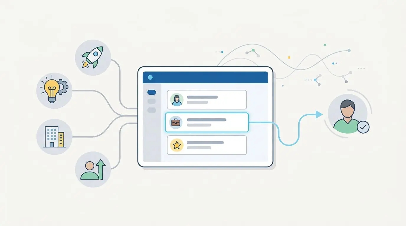 Digital interface displaying internal mobility options, illustrating the future of talent acquisition.