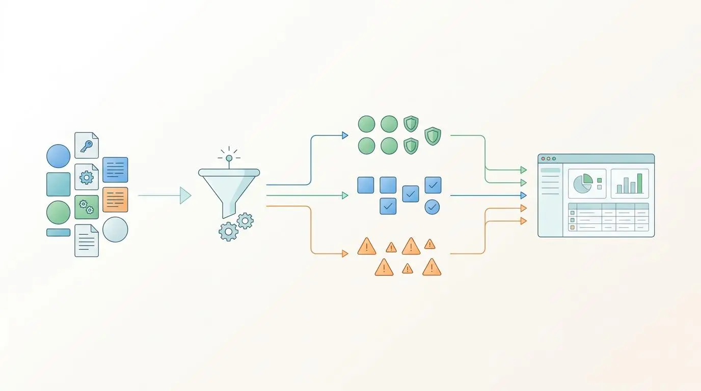 Automated incident response log parsing pipeline filters data for AI analysis and system crash prevention.