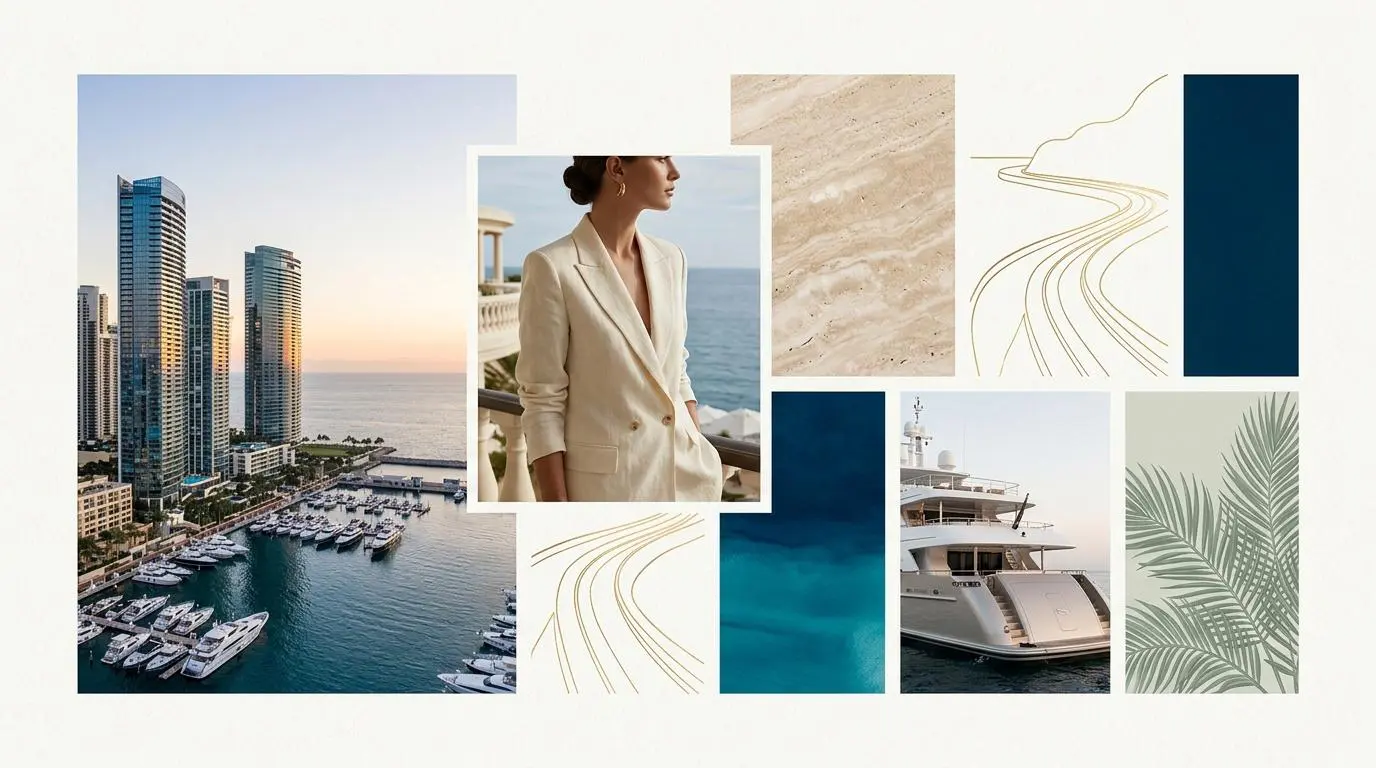Editorial collage depicting luxury coastal cities, yachts, and high-rise buildings, relevant to the richest criminals in history reaching billionaire status.