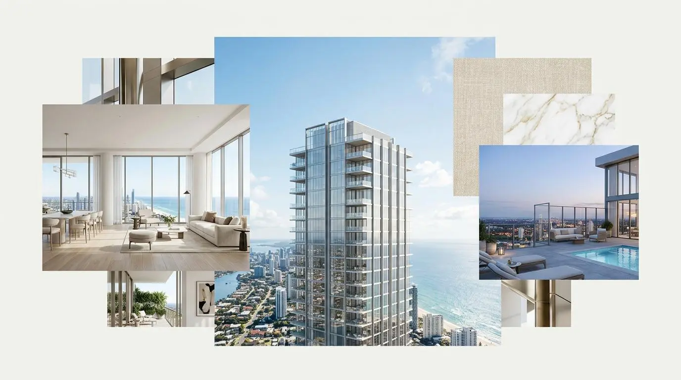 Luxury penthouse tower collage, illustrating excessive wealth concentration critique.
