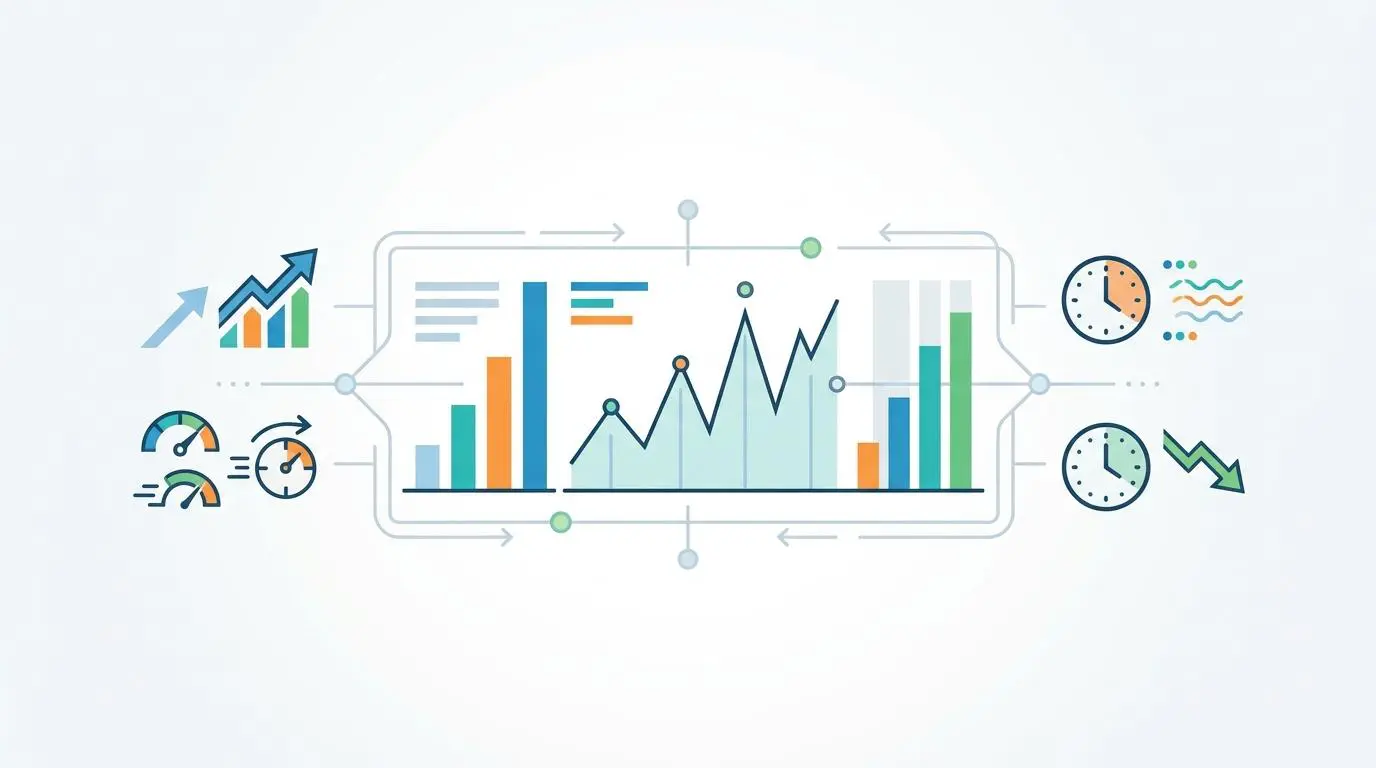 Mobile link performance metrics and latency data, illustrating real-time internal link optimization.