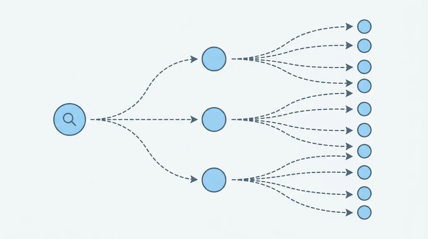 Multi hop query citation fan out data visualization for RAG in GEO.