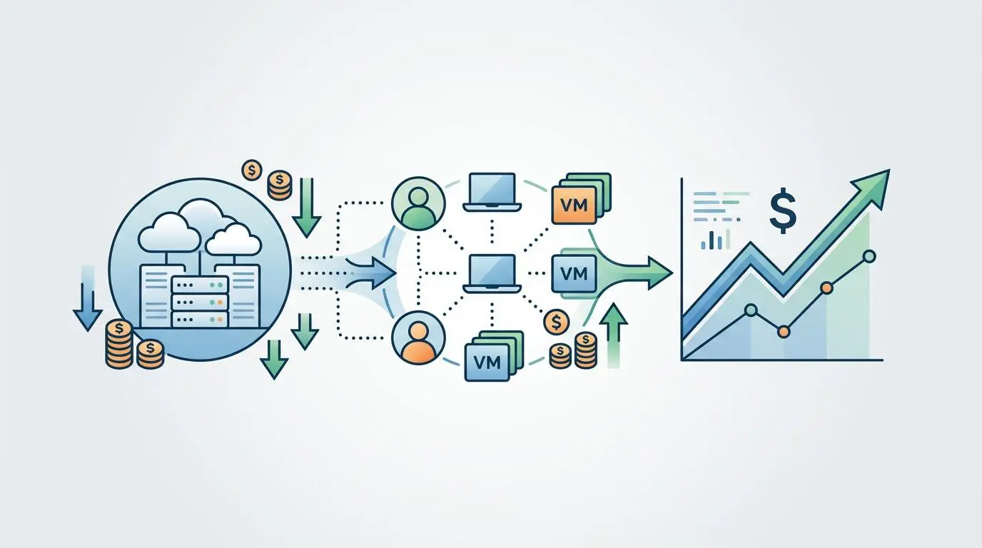 Operational expenditure model for virtual desktop infrastructure provisioning and remote developers.