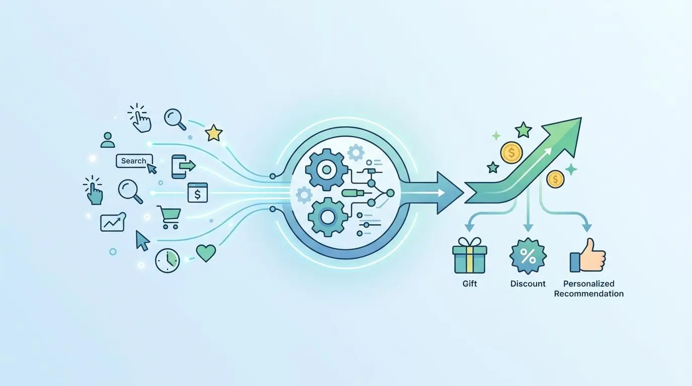 Behavioral data triggers proactive value: gifts, discounts, recommendations for SaaS ROI dashboards.