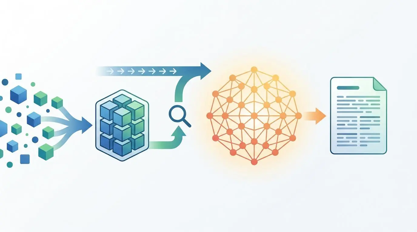 Retrieval augmented generation for AI chatbots using vector databases and document analysis.