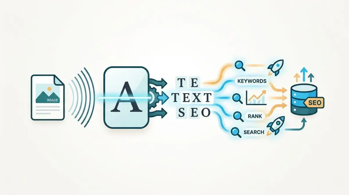 Real-time OCR text extraction for SEO analysis of keywords, rank, and search metrics.