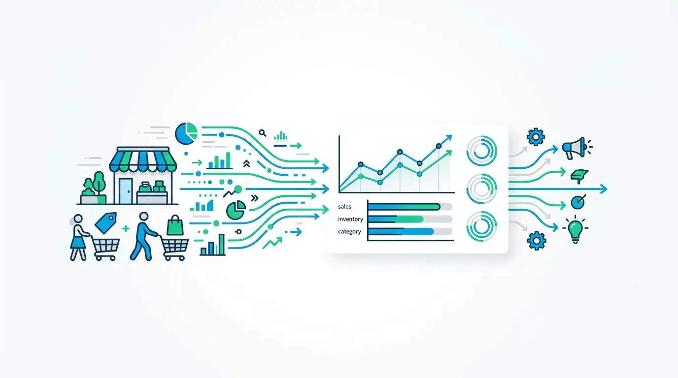 Real-time telemetry flow for retail markets, illustrating competitor pricing research with autonomous AI agents.