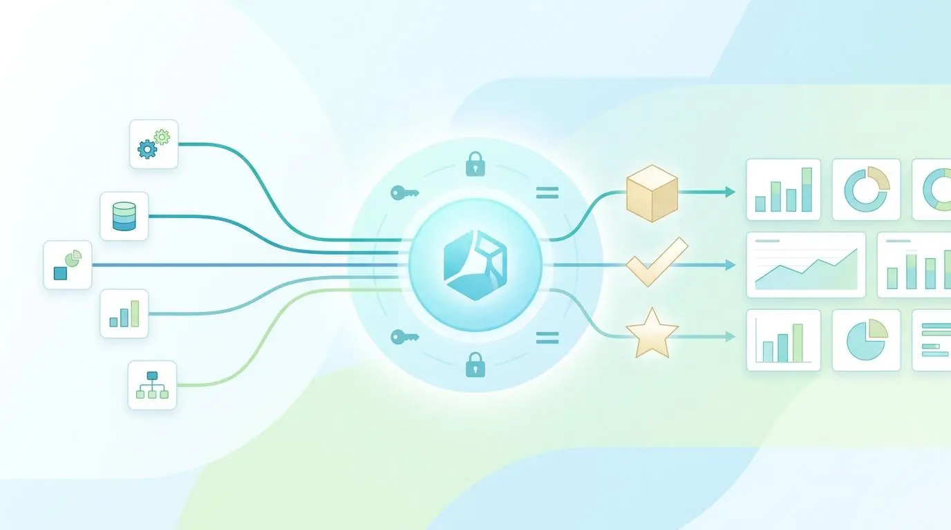 Sales data consolidation into Snowflake for BI dashboards, illustrating real-time automated data flow.