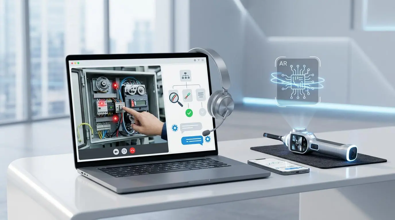 Remote visual assistance software enabling troubleshooting of complex electrical systems for field service operations.