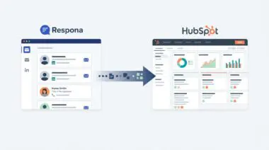 Respona outreach data flowing into HubSpot CRM dashboard for SEO link building.