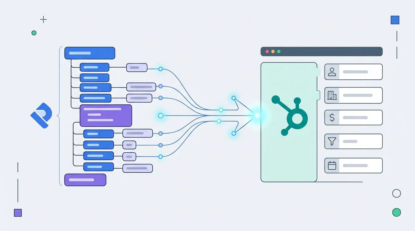 Respona JSON payload mapping to HubSpot deals for SEO and sales alignment.