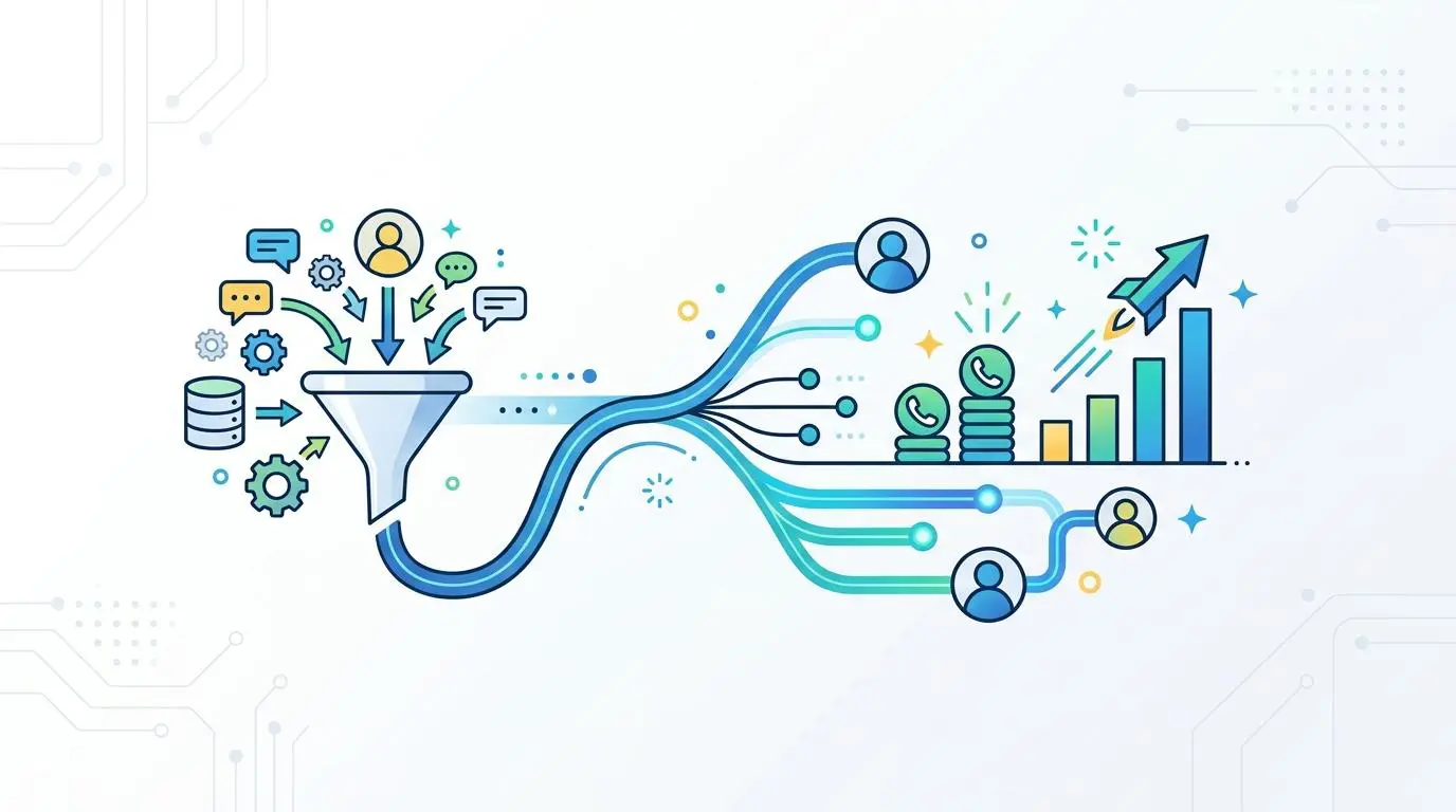 Automated sales outreach funnel processing connections for operational efficiency, driving growth. Real-time LinkedIn syncing for personalized voice notes.