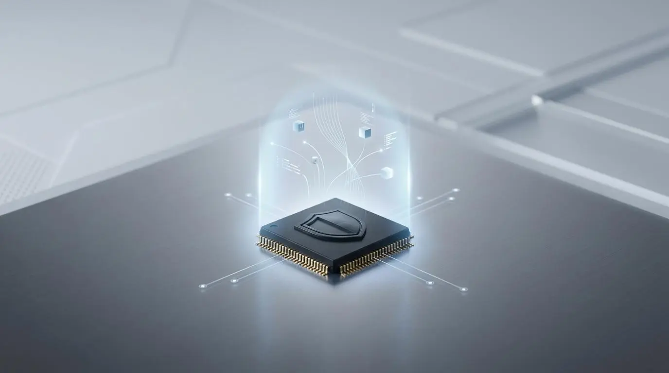 Zero trust hardware secure element chip symbolizing enhanced security for crypto wallets.