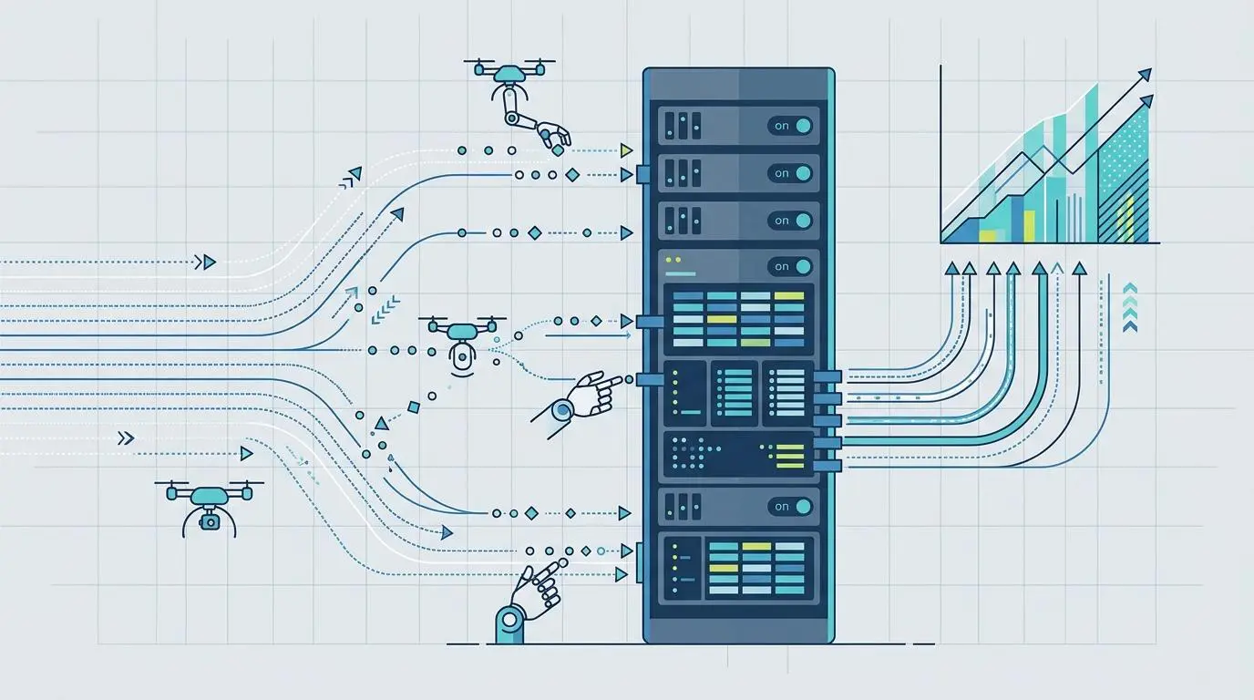 Robotic arms and drones direct granular protocols for server optimization in the future of search engines.