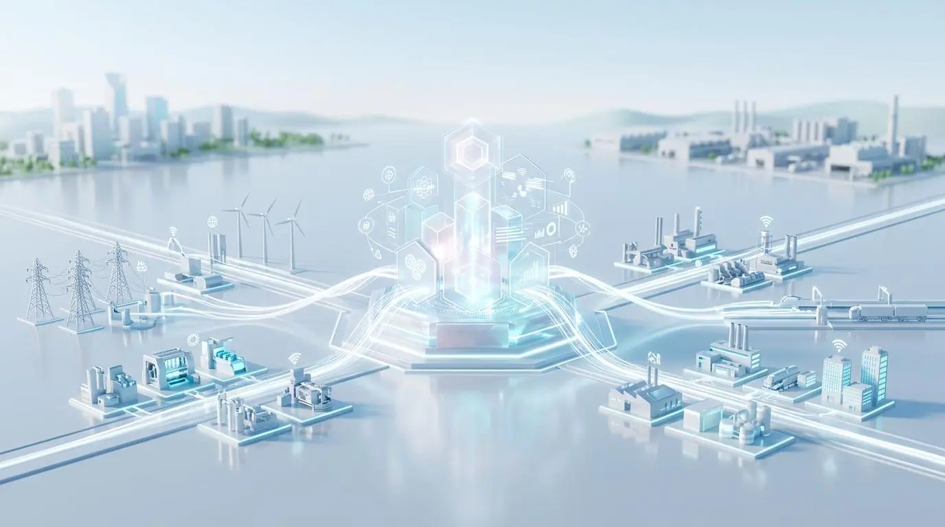 Enterprise asset management software platforms connecting factories, wind turbines, and cities for automated emission monitoring.
