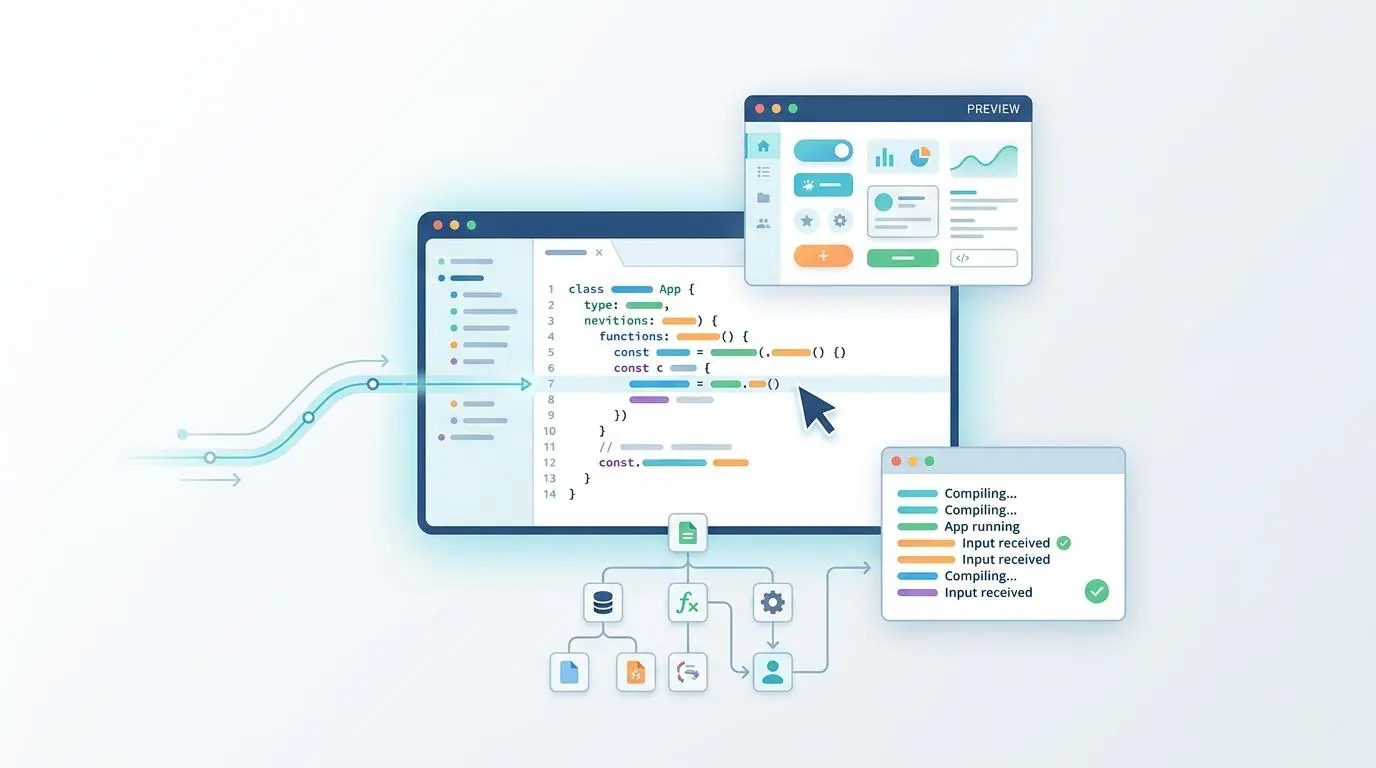 Code editor with interactive elements, part of the best AI tools for content creators.
