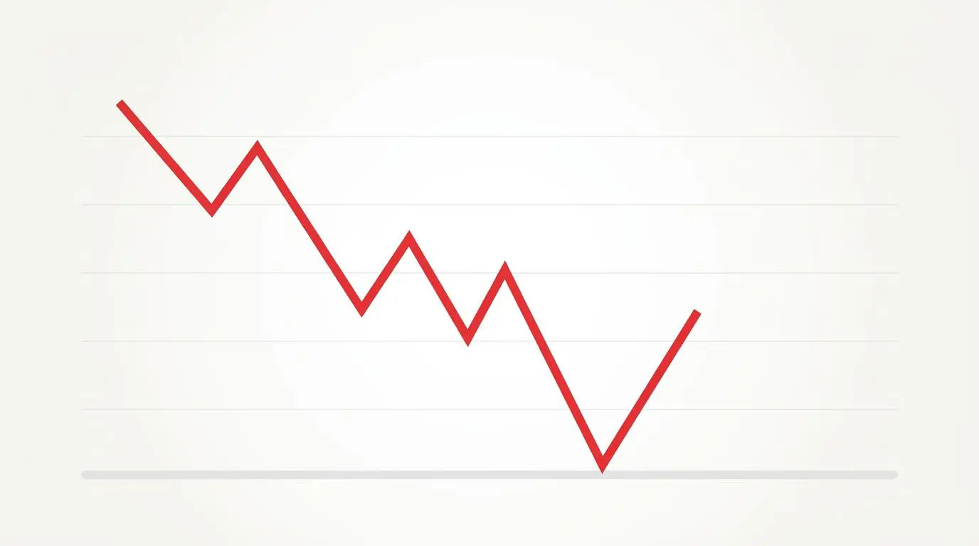 Red stock market graph plunging downwards, illustrating a severe financial downturn.