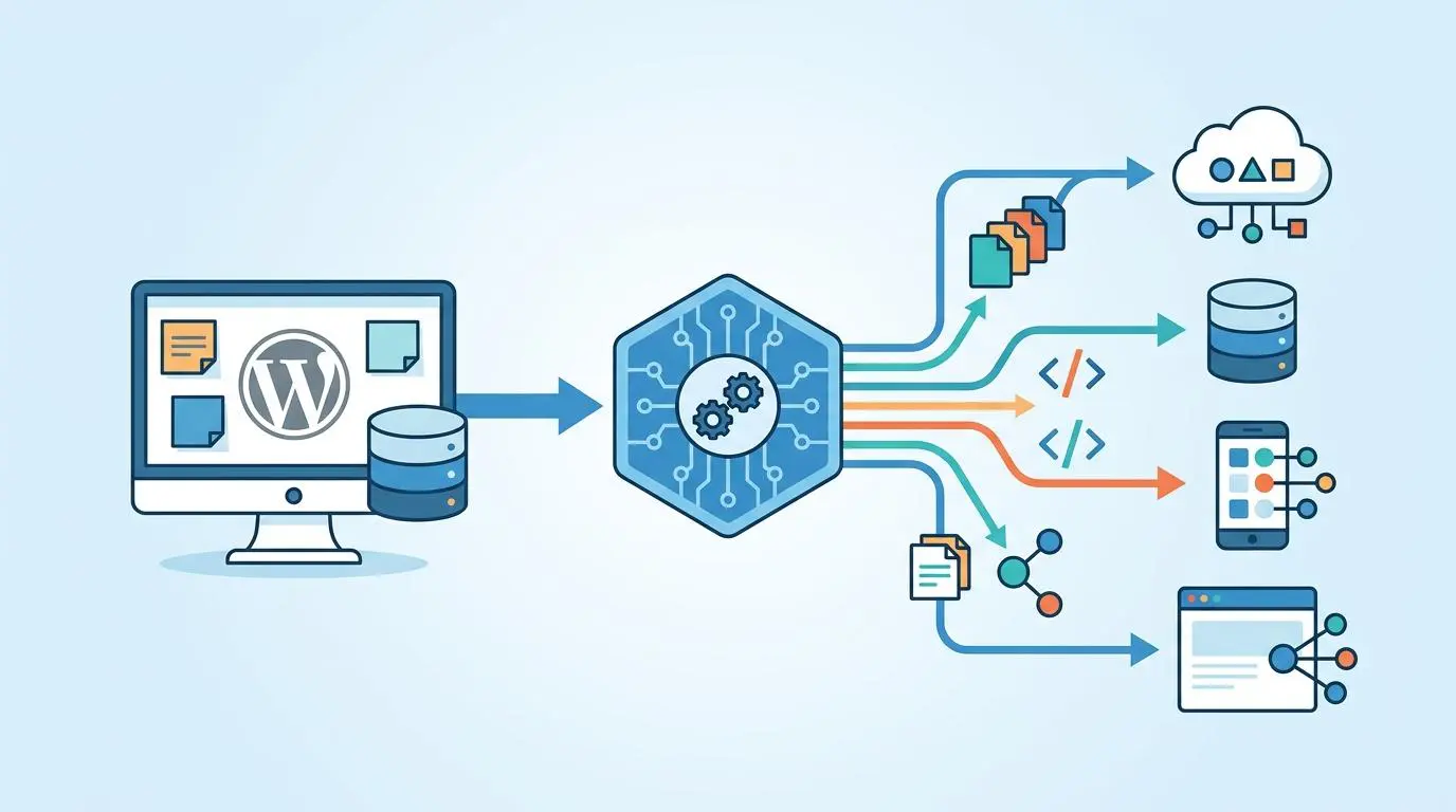 WordPress REST API integration via custom middleware for email newsletter automation.