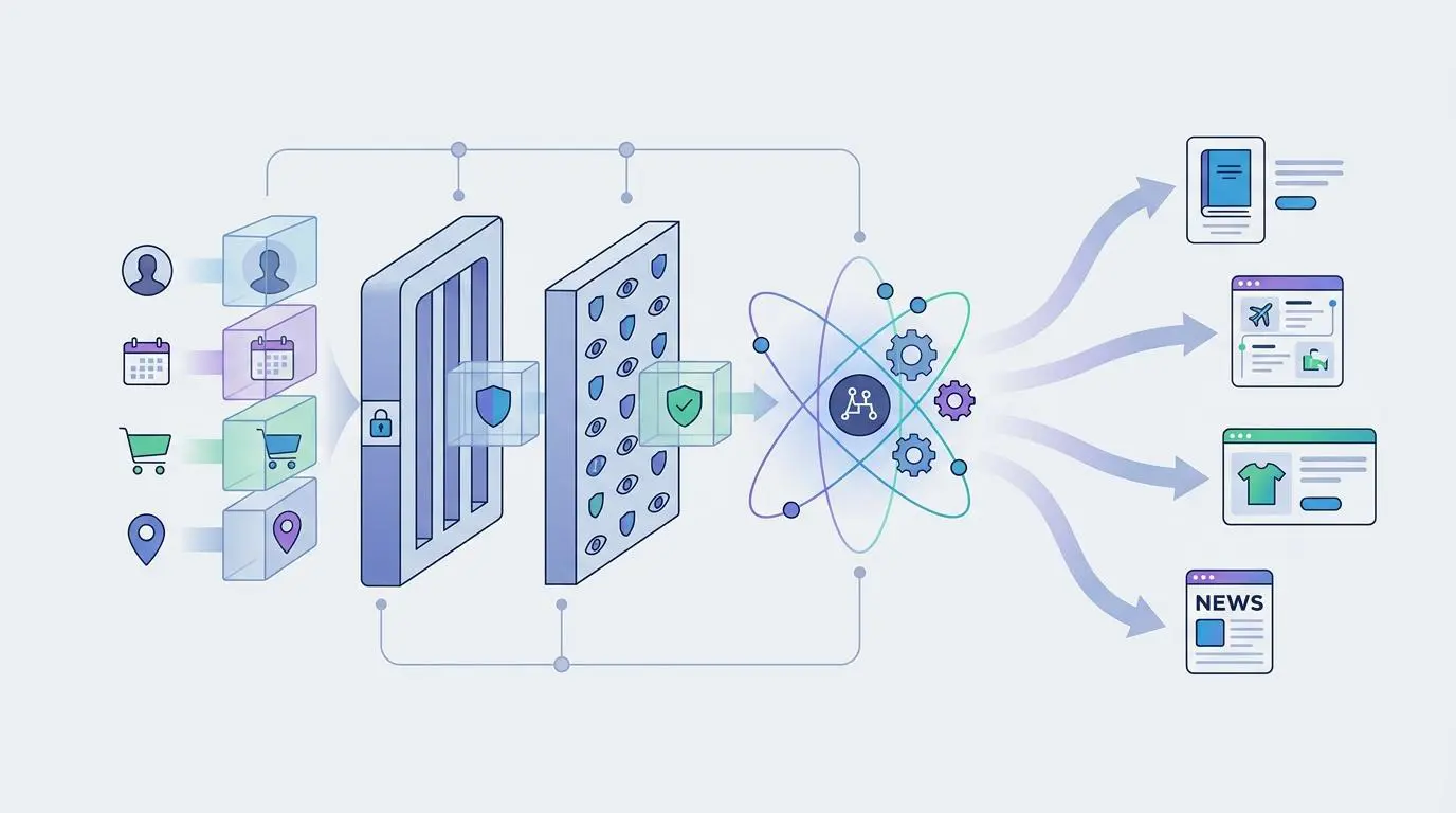 Zero trust privacy driven personalization data flow for e-commerce engines.
