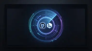 Dark-mode UI with glowing radar center enclosing GitHub Octocat and Linear logo, representing autonomous AI agent now GA.