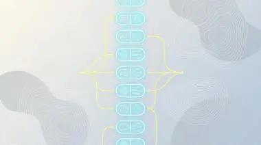 Vertical glowing light blue pill icons with yellow directional lines and white contours on pastel gray, representing open multilingual AI for on-device intelligence.