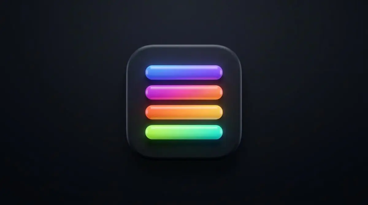 App icon with four gradient bars on dark squircle representing Kimi K3 trillion-parameter boost on LM Studio Bionic.