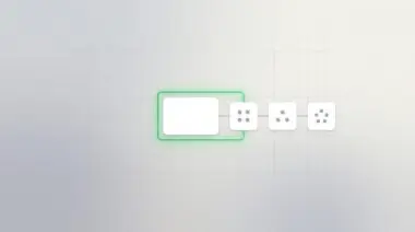 Minimalist UI diagram with grid background, central AI agent icon linked to three modular icons for identity, reliability, intent, one with green border.