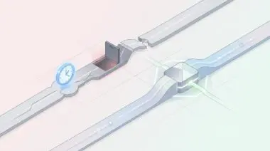 Isometric diagram of two model routing pathways: left with clock and trapdoor (hidden costs), right smooth optimized node.