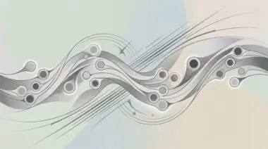 Abstract sound nodes and fluid curves in grainy textured pastel gray design representing xAI's 21 multilingual Grok voices with sub-second latency.