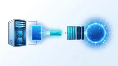1.1.1.1's 420-byte cache entry vs 953-byte block, half-used memory, glowing 100 TB zone.