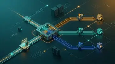 Patient message flows through secure webhook routing switch into three governed paths for agentic intake triage reduction