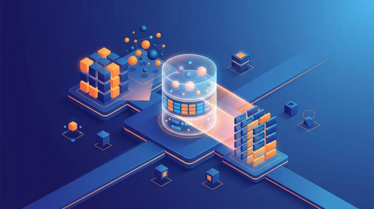 Two storage silos merge into one DynamoDB cylinder with vector spheres and search beam, killing the AI data silo.