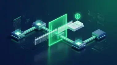 Holographic 5-node POC pipeline, spreadsheet row through green barrier emerges as polished draft, ending decision paralysis.